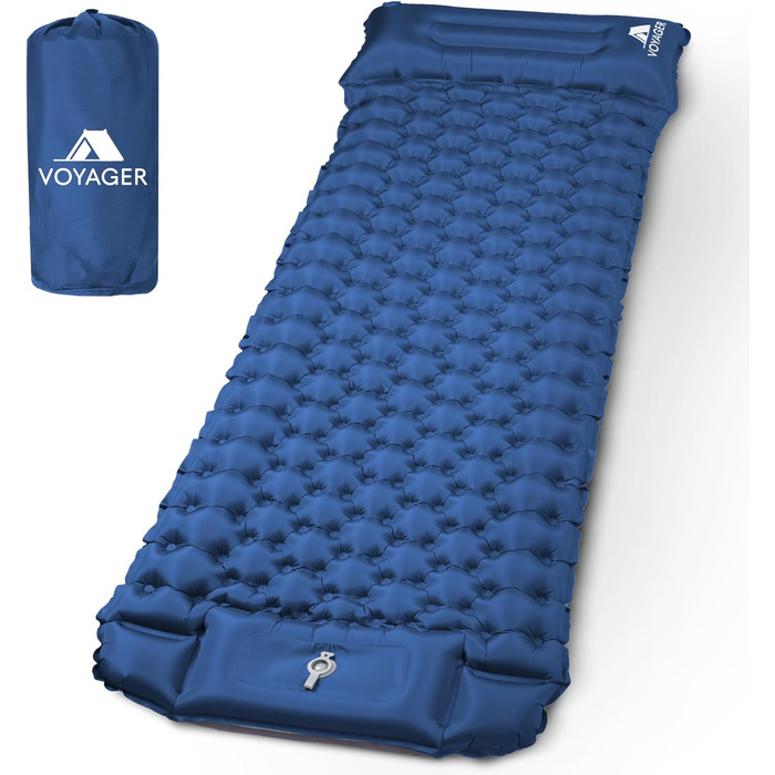 Односпальний килимок для кемпінгу Voyager Single Ultraleicht: самонадувний, компактний, з сумкою. Довговічний нейлон 40D + TPU, для кемпінгу, походів, рюкзаків.