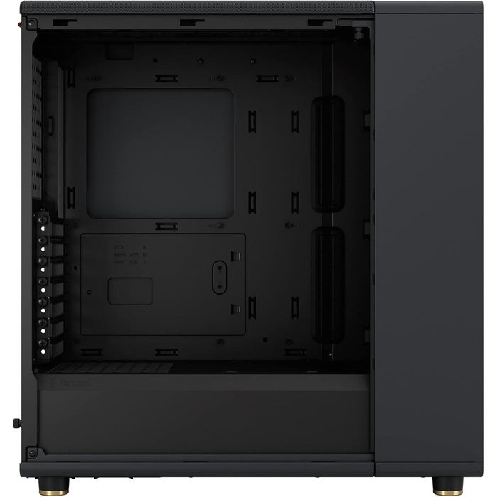Комп'ютерний корпус Fractal Design North Charcoal Black TG Dark з темним склом, фасад з горіхового дерева, 2 вентилятори 140 мм, USB Type-C, Mid-Tower ATX