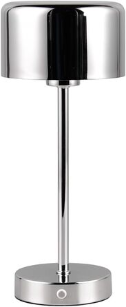 LED настільна лампа Julien: акумуляторна, USB-C, сенсорне керування, Ø 12 см, 30 см, метал, 1.5W, хром