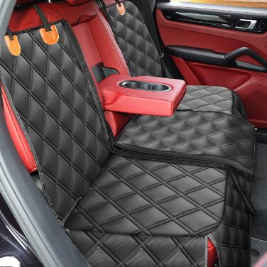 KYG Pet Seat Cover - Waterproof, Non-Slip, Scratch-Resistant Back Seat Cover for Dogs & Kids - Includes Seat Belt for Dogs - Fits Most Cars, Trucks & SUVs - 135x56x45cm, Removable