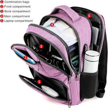 Рюкзак RJEU для дівчат та підлітків, шкільний рюкзак з відділенням для ноутбука 15.6