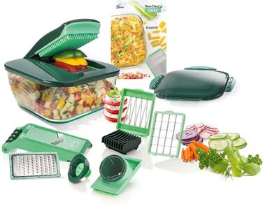 Набір Nicer Dicer Chef від Genius (15 частин): овочеріз, фруторіз, шинкувальник, подрібнювач, овочевий терт, мандоліна, зелень