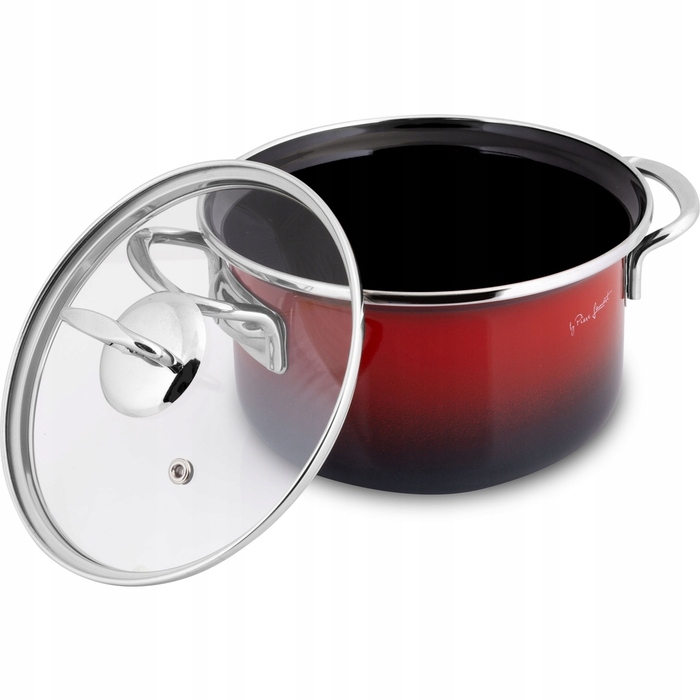 Емальована каструля Lamart LT1180 з кришкою, традиційна, 16 см, 1,8 л