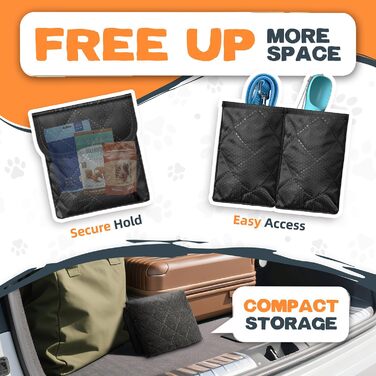 Захист для багажника автомобіля від собак: борти та захист від порогу - універсальний килимок для багажника, водонепроникний та стійкий до подряпин. Підходить для авто, універсалів, SUV (чорний, преміум)