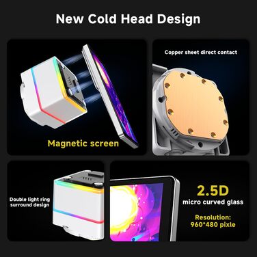 ProFlow AIO 240 - Водяне охолодження з LCD-дисплеєм для AM4/AM5 та Intel LGA1851/1700 (240мм, Чорний)