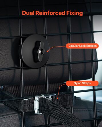 Автобар'єр для собак VEVOR: регульована перегородка, сітка для автомобіля (968 x 405 мм), захист заднього сидіння, універсальний бар'єр для SUV, позашляховиків, вантажівок (складний, 98-162 см * 40 см)