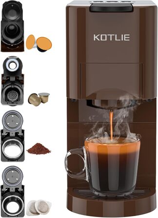 Кавомашина KOTLIE AC-513K 4-в-1 для NES, DG, ESE Pads, 19 Bar, 1450W, 800 мл (Braun)