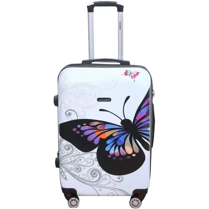 Polycarbonate Suitcase | Medium-Sized Suitcase | 20kg Suitcase | Medium-Sized Suitcase with 4 Wheels | Medium-Sized Suitcase | Rose Gold (Middle 65cm, White)