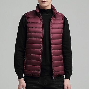 Чоловіча тепла безрукавка з пуху, стегана, водонепроникна, для активного відпочинку, червона M
