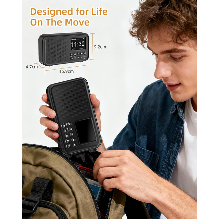 Портативне DAB/FM радіо з Bluetooth, екраном 2.4