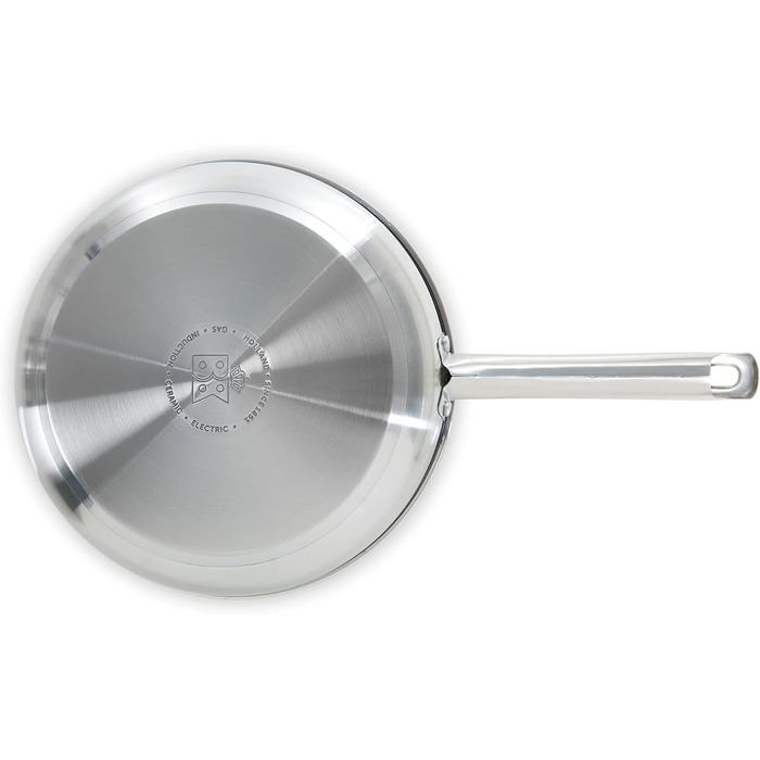 BK Cookware Сковорода Allround з нержавіючої сталі з керамічним антипригарним покриттям (28 см) з кришкою, індукційна, елегантний дизайн, скляна кришка, без PFAS, придатна для миття в посудомийній машині, 28 см
