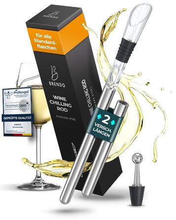 Охолоджувач для пляшок та шампанського Brendo Weinkühler з нержавіючої сталі (набір 2 шт.) | Охолоджувач для вина, шампанського, білого вина | Подарунковий набір для чоловіків та жінок