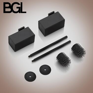 Настінний тримач для унітазної щітки BGL, матовий чорний, метал, 2 шт. в упаковці