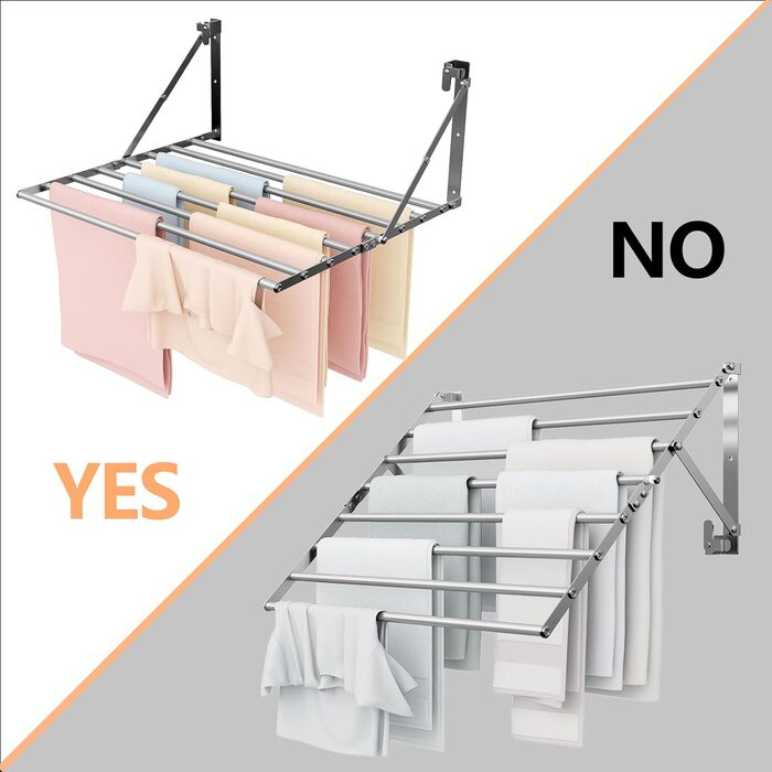 Настінна сушарка для білизни Innotic - розкладний, вологостійкий, сірий, 60 см