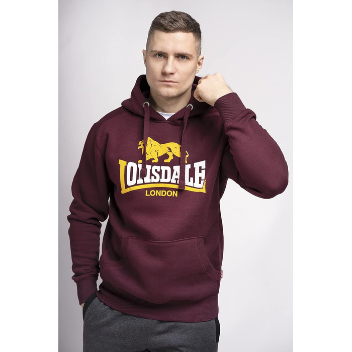Світшот Lonsdale London Thurning для чоловіків Бордовий, Базовий, Casual, Streetwear