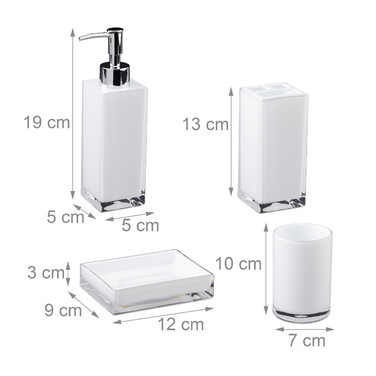 Relaxdays Bathroom Accessories Set, 4-Piece