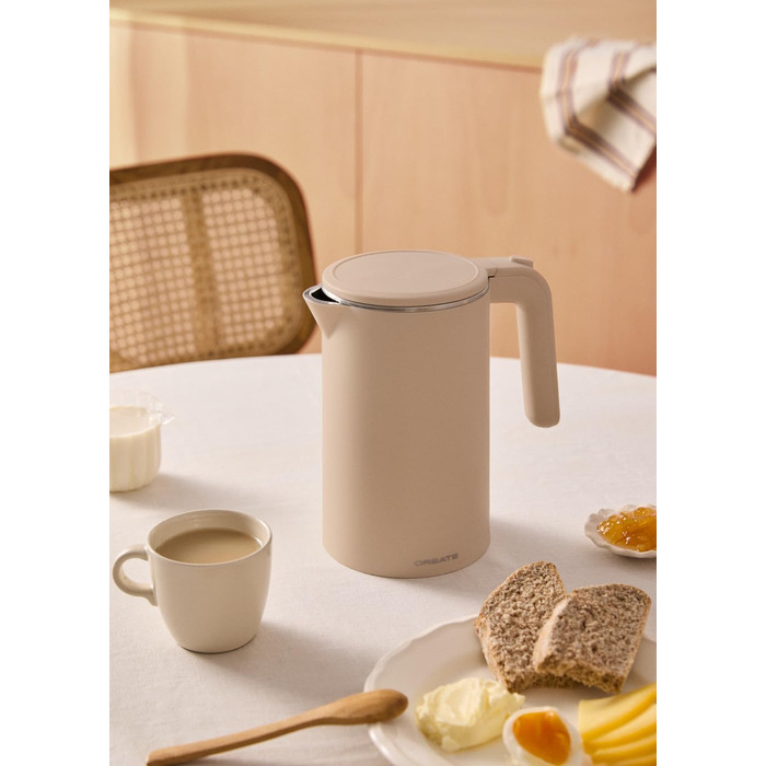 Електричний чайник CREATE/KETTLE STUDIO PRO 1л, пісочний колір. Регулювання температури, підтримання тепла, система зберігання кабелю, автовимкнення, 1000W