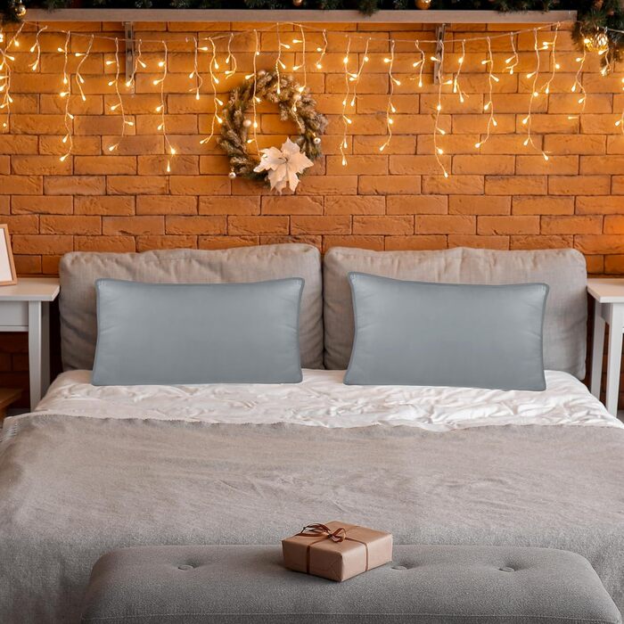 Utopia Bedding Pillow Set (2-Pack), 40 x 80 cm Sleeping Pillow, Breathable and Soft Pillow (Grey) 40x80 cm (2 Pack) Grey 2
