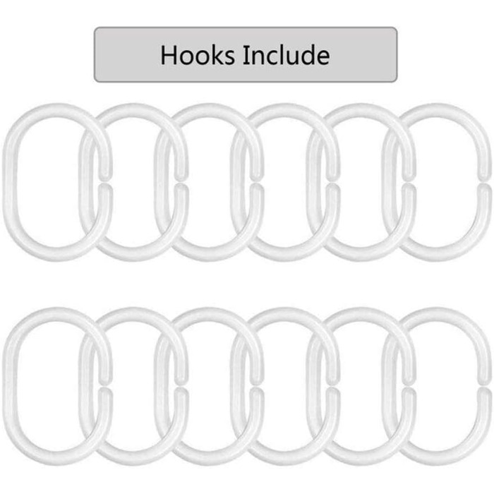 Шторка для душу 180x200 см, біла, антигрибкова, з люверсами. Шторка для ванни з квітами, водонепроникна, сіра, з малюнком рослин, миється.