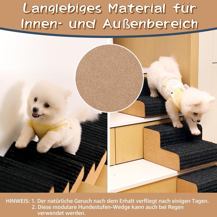 Сходинка для собак SMONTER: екологічна пандус для домашніх улюбленців, сірий, 1 шт.