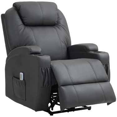 HOMCOM Recliner with Massage Function, Electric TV Recliner with Lie-Flat Function, Massage Chair with Remote Control, Cup Holder | Aosom