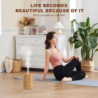 Дифузор ароматерапевтичний ультразвуковий 125мл, зволожувач повітря з LED-підсвіткою 7 кольорів, функція автовимкнення, для дому та офісу (Береза)