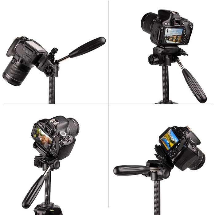 Штатив відео 140 см MOJOGEAR з кріпленням для смартфона - штатив для камери/телефона, трипод з кульковою головкою, алюміній, SAB234