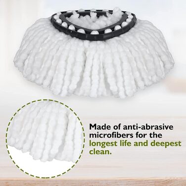 EasyWring Spin Mop Refill Pack, compatible with O-Ceda, microfiber spinning mop heads, replacement mop head, 6 pieces