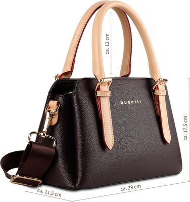 Сумка жіноча Bugatti Ella коричнева, маленька шкіряна сумка через плече для жінок