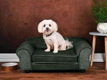 Диванчик для домашніх тварин MG Design, темно-зелений, стабільний, м'який, легко чиститься, для собак та котів, готовий до використання, W12