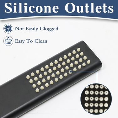 Delnet Classic High-Pressure Shower Head, Chrome, Traditional Telephone Style, Handheld Shower and 1.5m Hose (Modern, Black)
