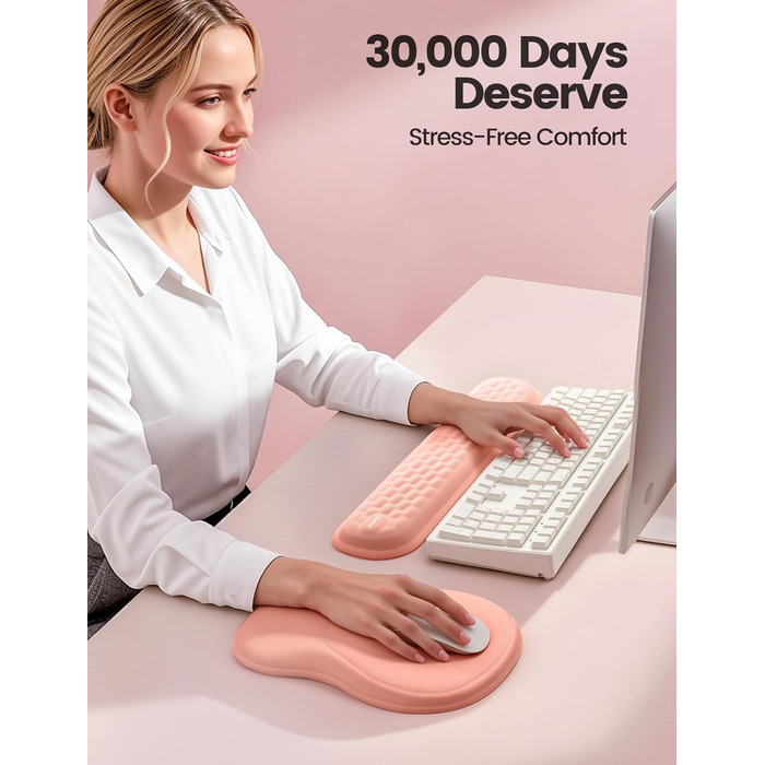 Підставка для зап'ястя Meatanty Ergonomische – м'яка та стильна, з memory foam, протиковзна, для офісу, дому та геймінгу (чорна)