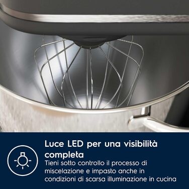 Кухонний міксер-тістоміс Electrolux EKM5570 Platinum Pearl, нержавіюча сталь, 1200 Вт, 10 швидкостей, з вінчиком та кришкою