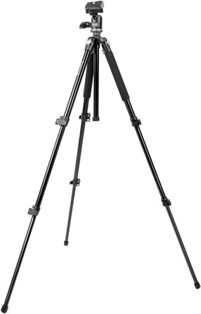 Штатив Mantona Basic Scout - 90 x 90 x 615 мм, вантажопідйомність 5 кг, з кульковою головкою, для камер, з водяною рівнем, алюміній, середньою міцною колоною