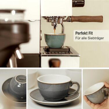 Набір кавових чашок Barista Pro Cappuccino 200мл - 4 шт. Преміум якість, ручна робота, з підставками. Кераміка Steingut.