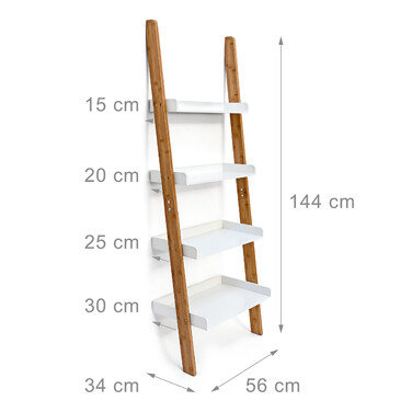 Relaxdays Bamboo Ladder Shelf