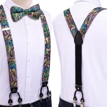 Чоловіча краватка Dubulle з квітковим візерунком Paisley, шовкова краватка для чоловіків, смугаста, комплект краватки та нагрудного хустинки для весілля, бізнесу (A Multi Green)