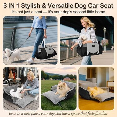 Автомобільний лежак для собак 3-в-1 - переноска, лежак, автокрісло для маленьких собак, чорний