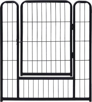 Вольєр для цуценят на 6 частин, 80 см, з 1 дверима та 5 фіксаторами, гнучкий та складаний, для квартири та саду
