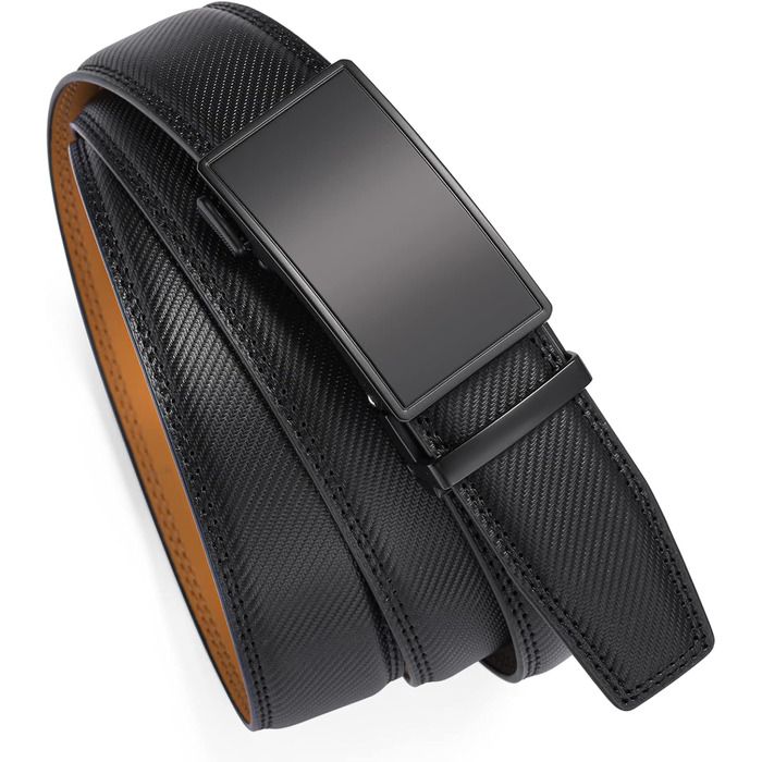 Чоловічий шкіряний ремінь SENDEFN з автоматичною пряжкою, ширина 35 мм, регульований розмір 32-38 дюймів (115 см), матовий чорний