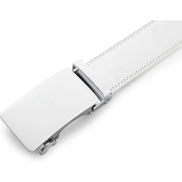 Чоловічий шкіряний ремінь на автоматичній застібці для ділового костюма, ширина 3,5 см, білий, довжина 125 см, підходить для обхвату талії 92-107 см