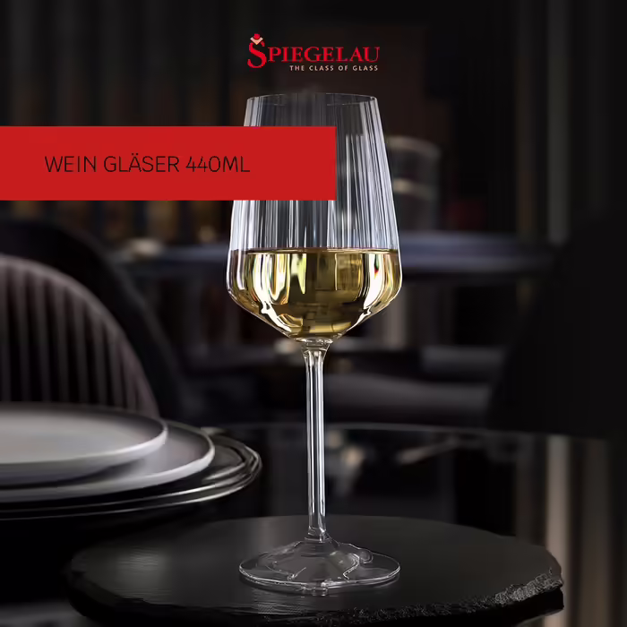 Spiegelau White Wine Glasses, Set of 4, 440 ml, LifeStyle, 4450172, Crystal Glass Wine Glass, Dishwasher-Safe, Clear