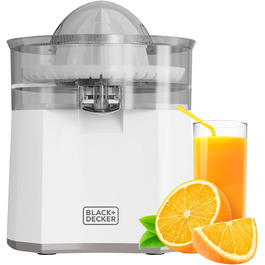 Електрична соковитискачка для цитрусових BLACK+DECKER BXCJ350E, 350W, з нержавіючої сталі, регулятор м'якоті, 2 насадки