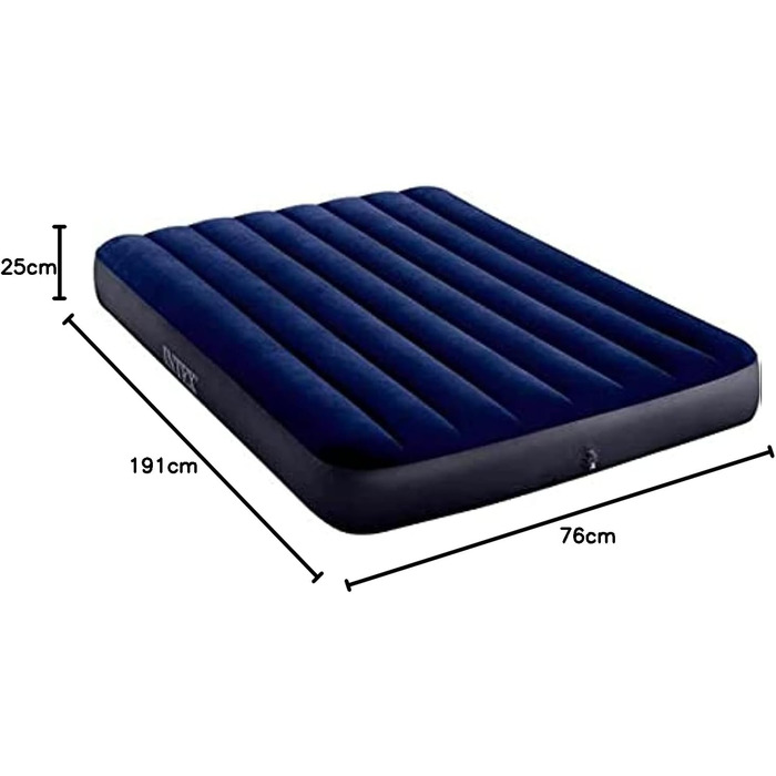 Надувний матрац Intex Classic Downy Blue Dura-Beam Twin, блакитний, 191 x 99 x 25 см