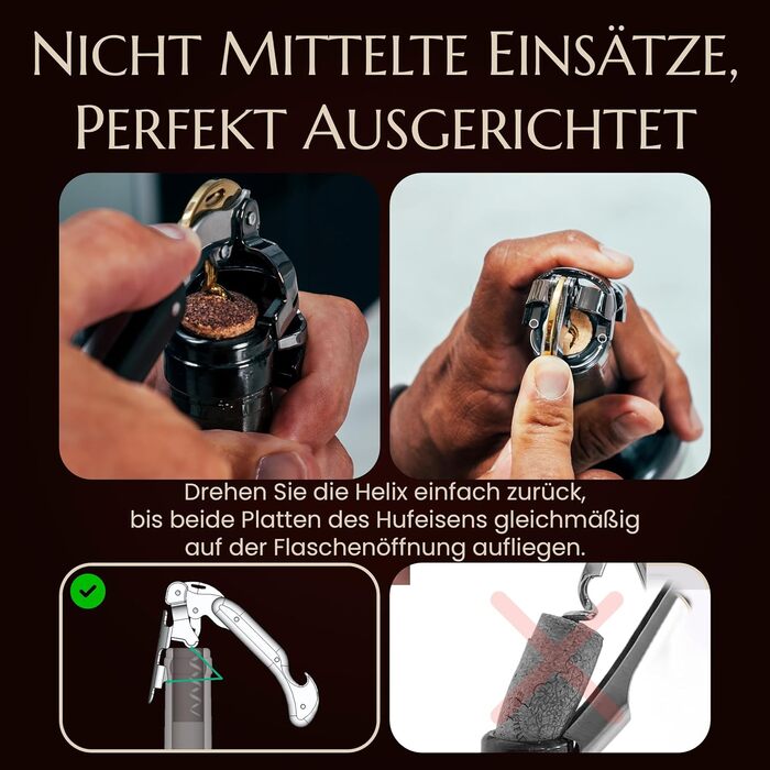 Професійний сомельє ніж FALCORK 249 – 2-ступеневий з фіксатором та захистом від поломки корка, для довгих пробок до 49 мм