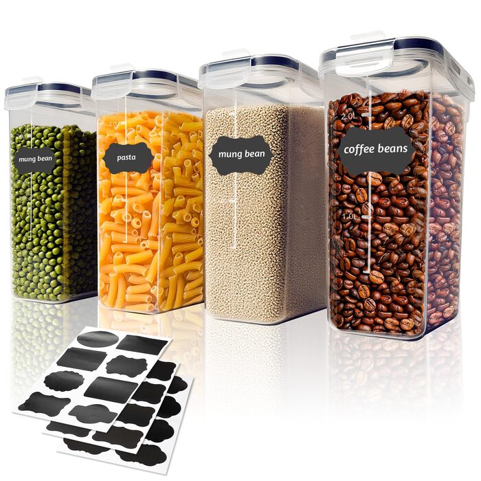 Набір контейнерів для зберігання Romon (4 шт.) з герметичним закриттям, BPA-free, 4L, для кухні