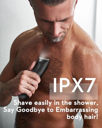 Електричний чоловічий триммер для тіла Kibiy з LED-дисплеєм, IPX7, олія для лез