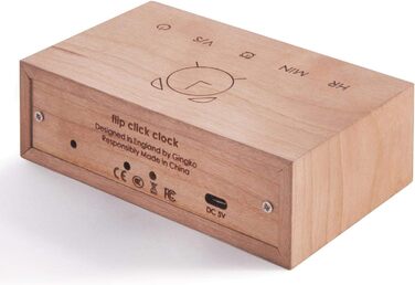 Gingko Design G003C15 Alarm Clock, Wood, Cherry, One Size