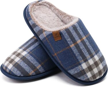 Чоловічі домашні тапочки COFACE з піною, що повертається, теплі вовняні тапочки, м'які та пухнасті, з антиковзною гумовою підошвою, розмір 40-49 (48 EU, блакитні)