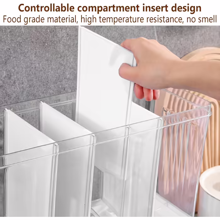 Wall-mounted whole grain dispenser with large capacity, travel bucket, food dispenser, rice storage container, multiple compartments, automatic dispensing for kitchen, rice grains, beans (luxury ivory)